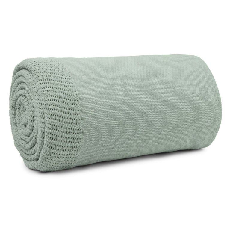 100 Cotton Cellular Blankets Duck Egg 180cm x 230cm